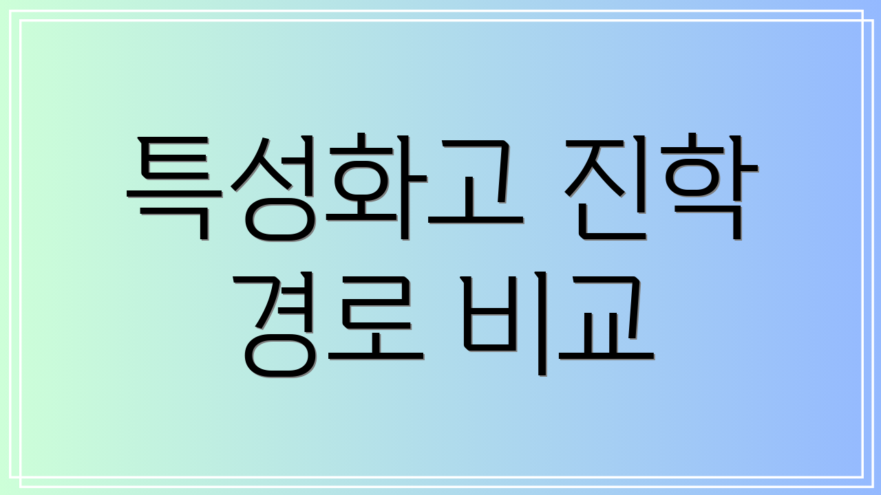 특성화고 진학 경로 비교