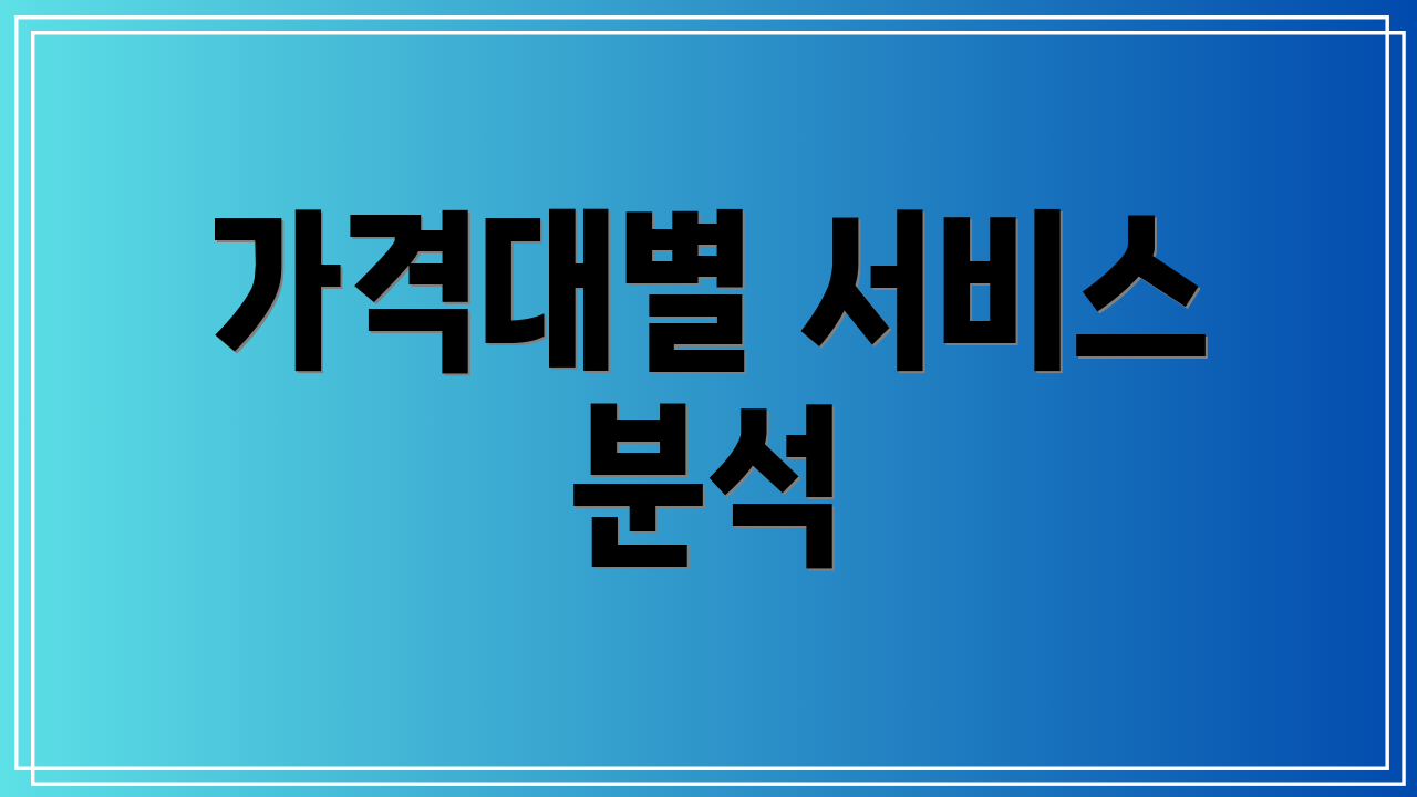 가격대별 서비스 분석