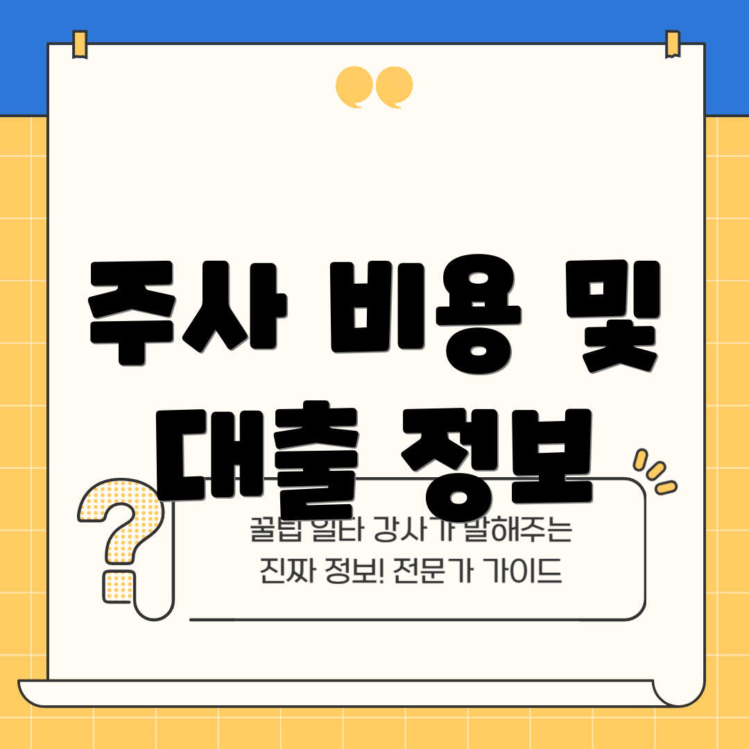 주사 비용 및 대출 정보