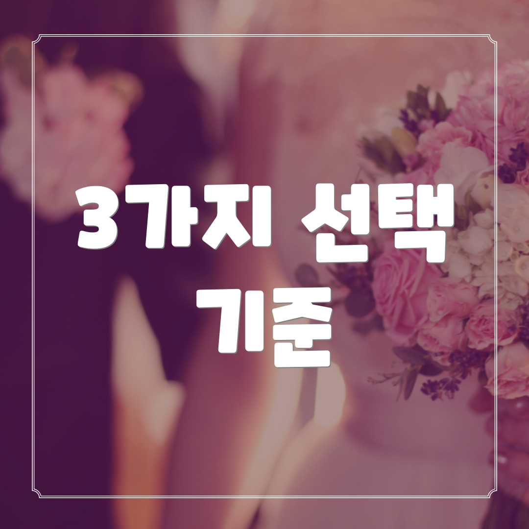 3가지 선택 기준