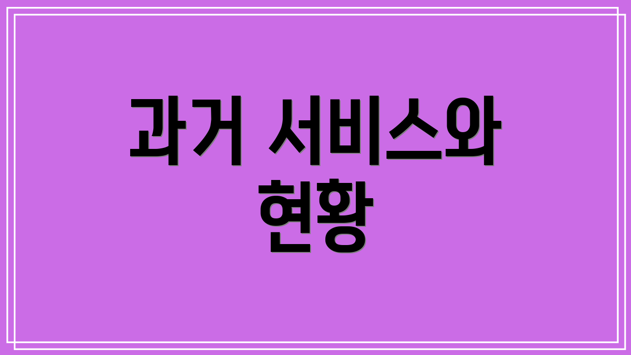 과거 서비스와 현황
