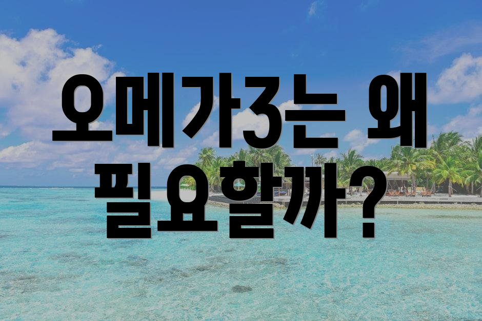 오메가3는 왜 필요할까?