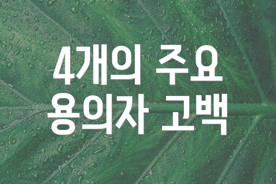 4개의 주요 용의자 고백