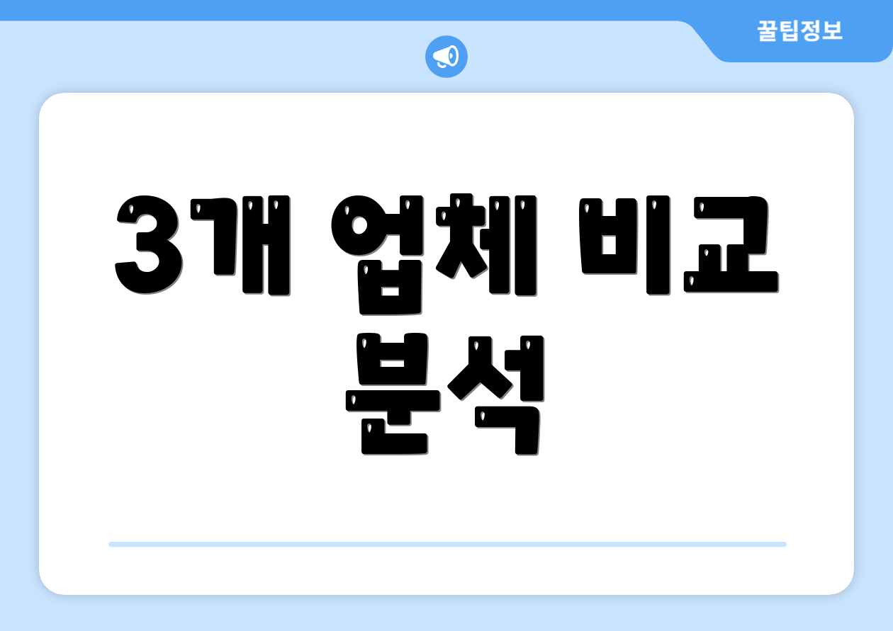 3개 업체 비교 분석