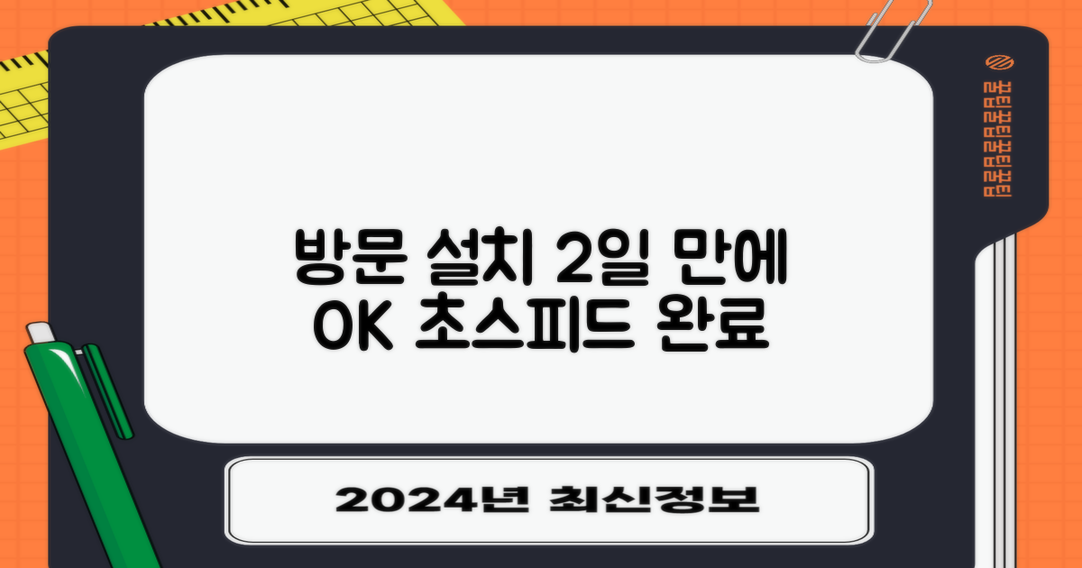 방문설치, 2일 내 완료 가능