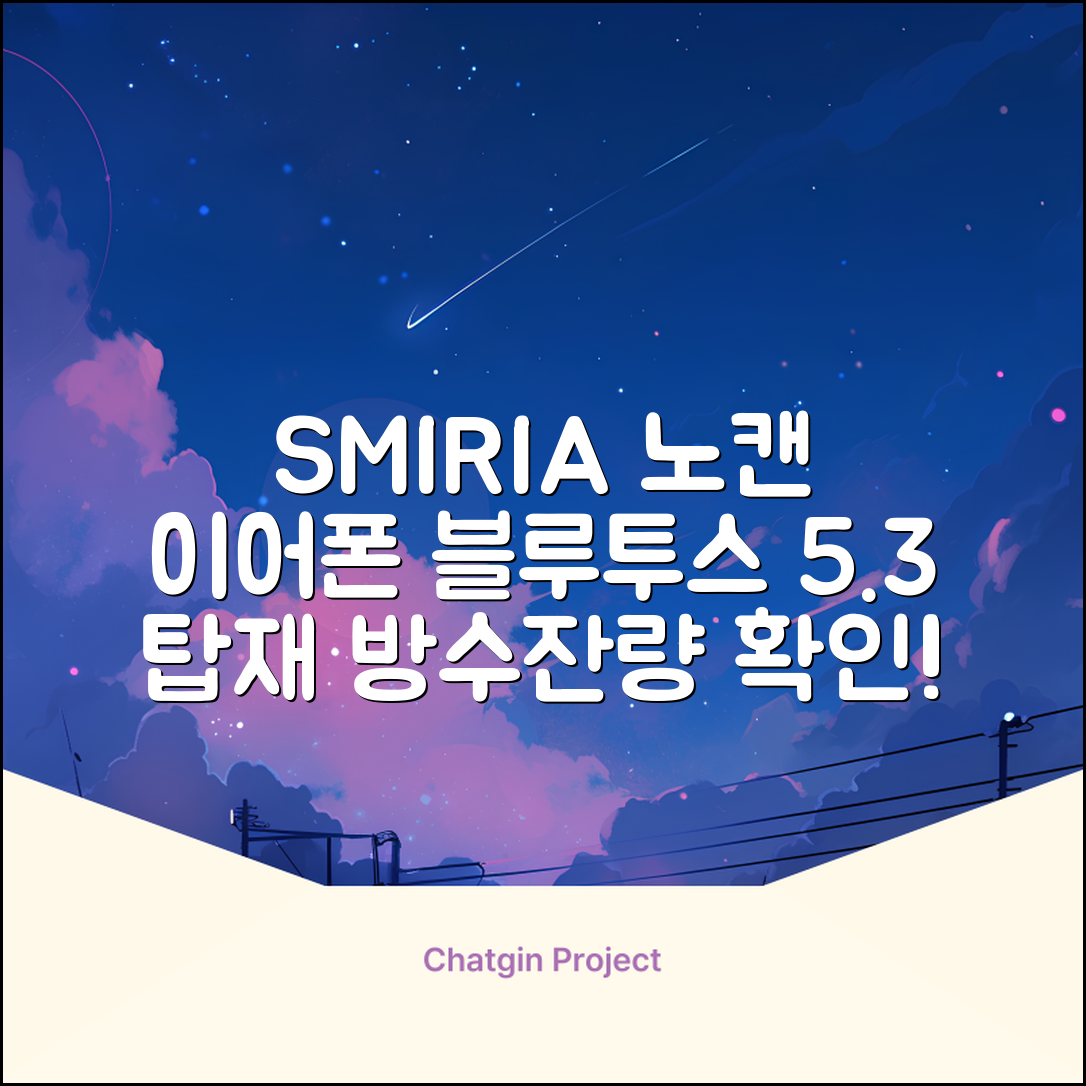 SMIRIA 노이즈 캔슬링 무선 이어폰 블루투스 5.3 자동 페어링 방수 배터리 잔량 확인, 블랙 추천 리뷰