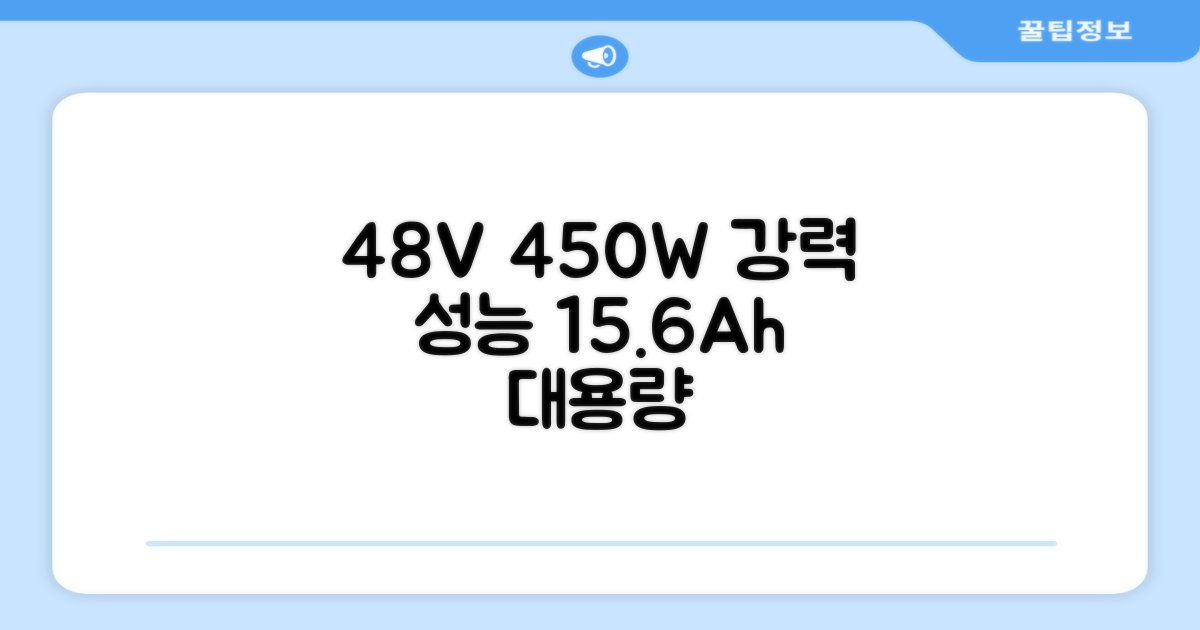 48V 450W 강력한 성능과 15.6Ah 대용량