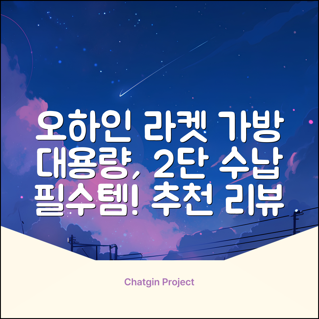 오하인 배드민턴 테니스 스쿼시 2단 대용량 라켓 가방, 블랙, 1개 추천 리뷰
