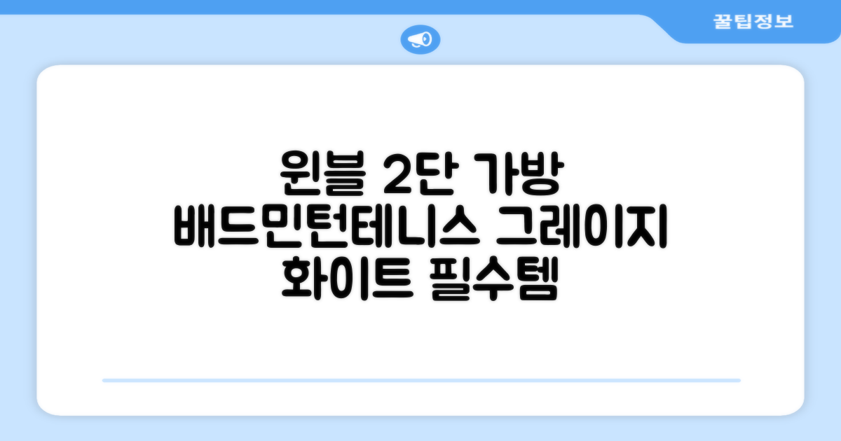 윈불 2단 배드민턴 테니스 라켓 가방, 그레이지 화이트, 1개 추천 리뷰