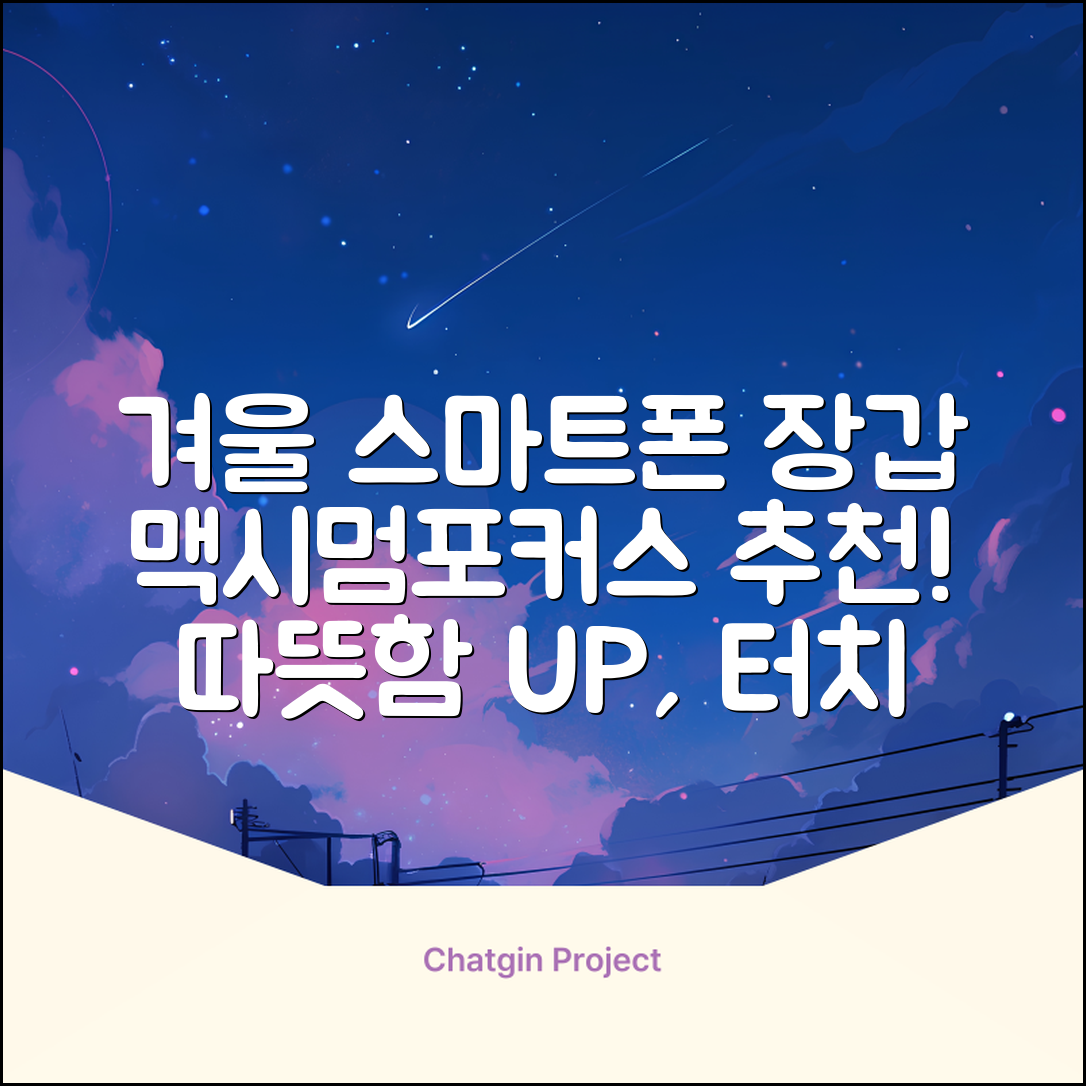 맥시멈포커스 스마트폰 터치 겨울 방한장갑 추천 리뷰