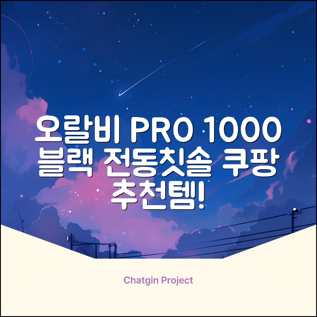 오랄비 전동칫솔, PRO 1000, 블랙, 1개 추천 리뷰