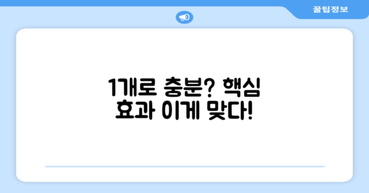 1개 사용, 효과는 충분할까?