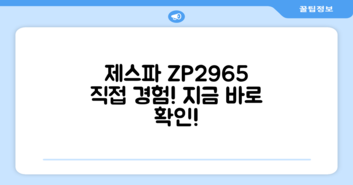 제스파 ZP2965, 직접 경험해봐요
